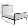 Beige Upholstered King Size Bed with Black Metal Frame - Alexandra