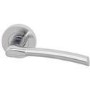 Internal Silver Polished/Satin Chrome Lever Door Handle with Latch and Hinges Pack - 65mm Latch - Drava - XL Joinery