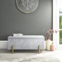 Darcey Velvet Storage Bench in Silver Grey with Gold Leg