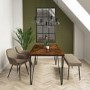 Dark Wood Dining Table with Hairpin Legs - Seats 6 - Drew