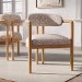 Beige Printed Upholstered Dining Chair with Solid Wood Exposed Back - Darla