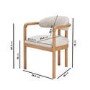 Beige Printed Upholstered Dining Chair with Solid Wood Exposed Back - Darla