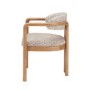 Beige Printed Upholstered Dining Chair with Solid Wood Exposed Back - Darla