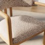 Beige Printed Upholstered Dining Chair with Solid Wood Exposed Back - Darla