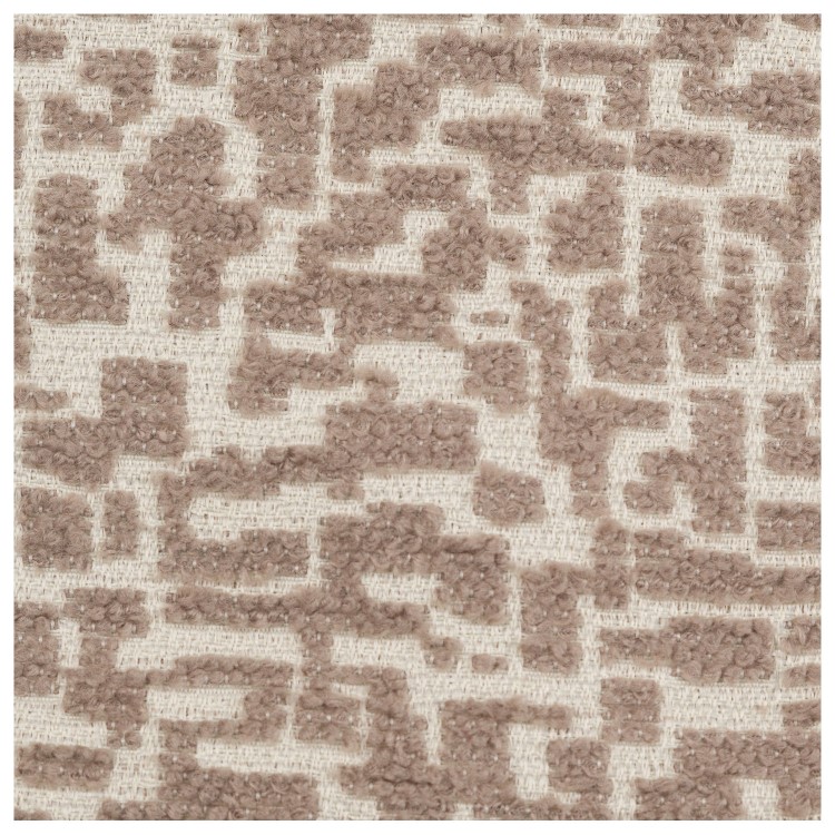 Beige Printed Upholstered Kitchen Stool with Solid Wood Exposed Back - Darla