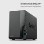 Synology DiskStation DS224+ 2GB RAM with 8TB Installed Storage 2 Bay SATA Desktop NAS