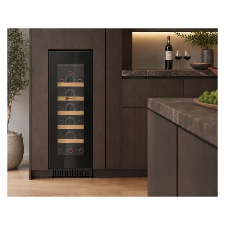 DeSantii 18 Bottle Capacity Single Zone Wine Cooler - Black