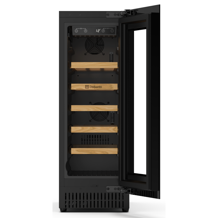DeSantii 18 Bottle Capacity Single Zone Wine Cooler - Black