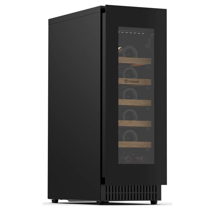 DeSantii 18 Bottle Capacity Single Zone Wine Cooler - Black