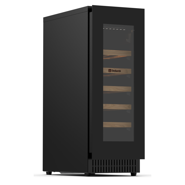 DeSantii 18 Bottle Capacity Single Zone Wine Cooler - Black