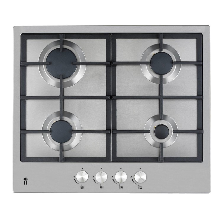 De Santii 60cm 4 Burner Gas Hob - Stainless Steel
