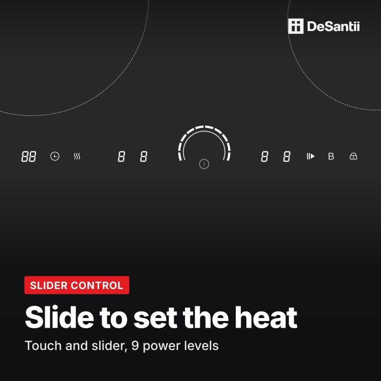 DeSantii 60cm 4 Zone Induction Hob with Slider Control