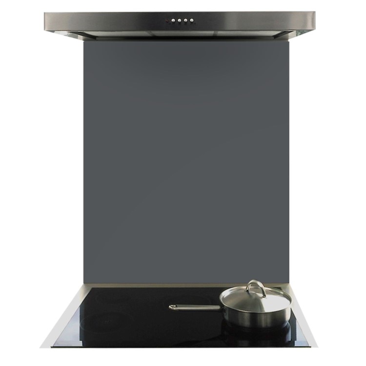 De Santii 600x750mm Toughened Glass Splashback - Charcoal