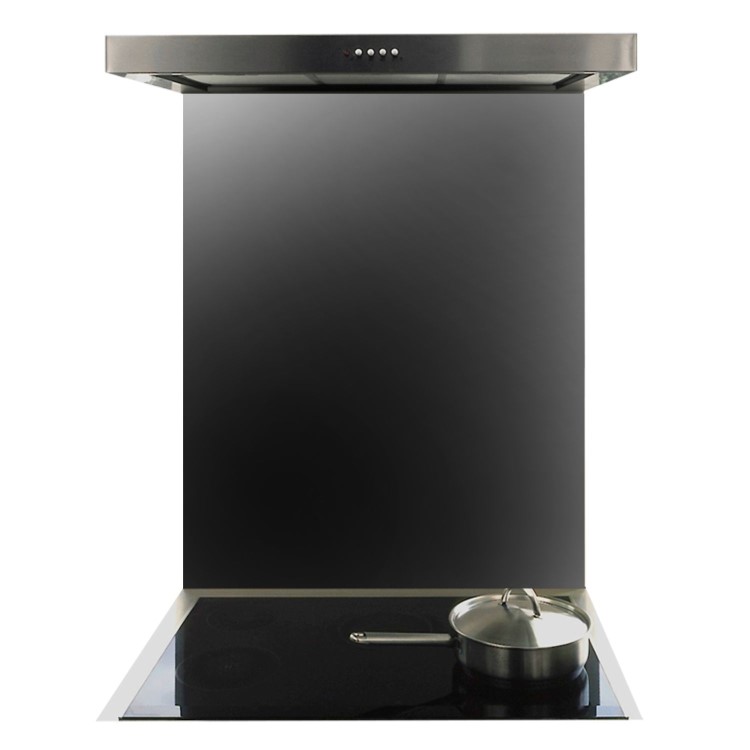 De Santii 700x750mm Toughened Glass Splashback - Black