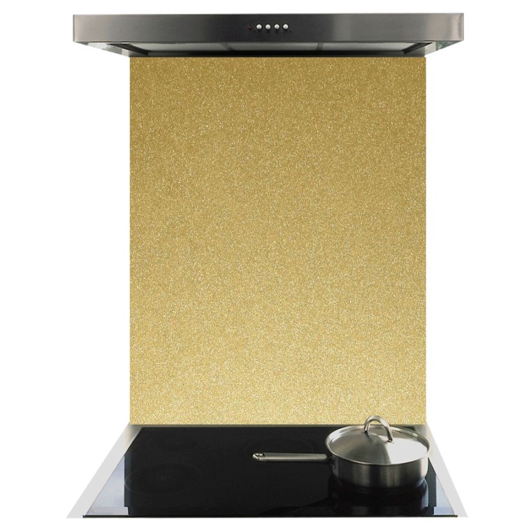 De Santii 700x750mm Toughened Glass Splashback - Brass