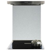 De Santii 700x750mm Toughened Glass Splashback - Light Pewter
