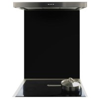 De Santii 700x750mm Toughened Glass Splashback - Matte Black