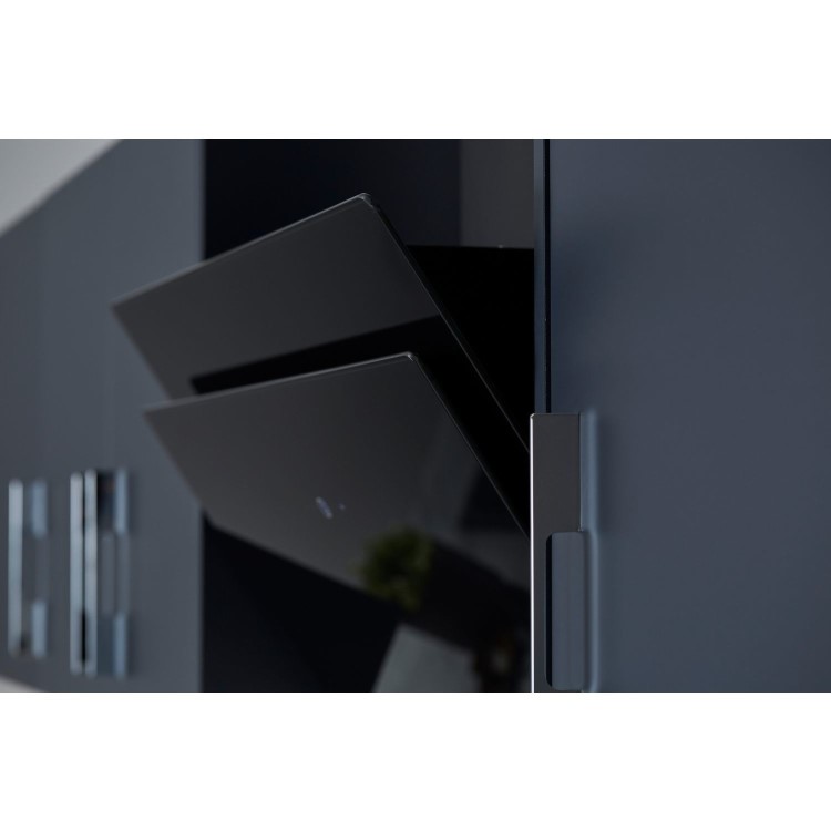 De Santii 90cm Chimney Cooker Hood - Black Glass