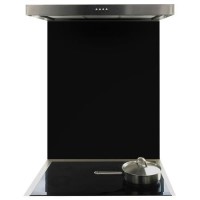 De Santii 900x750mm Toughened Glass Splashback - Matte Black