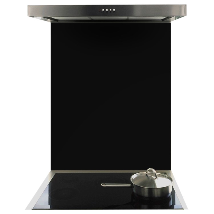 De Santii 900x750mm Toughened Glass Splashback - Matte Black