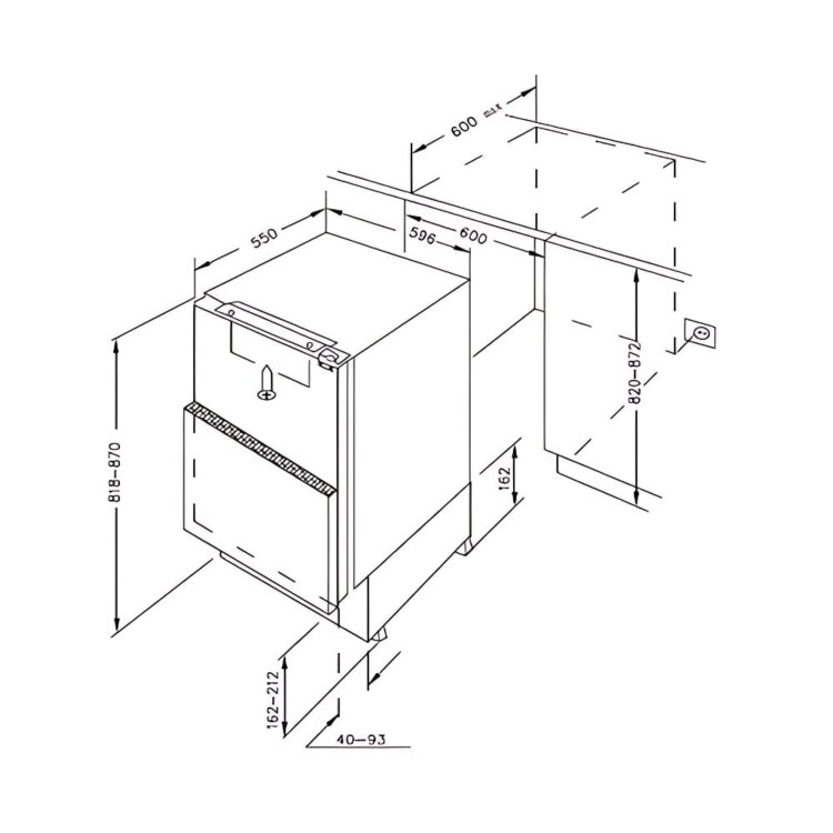 Refurbished De Santii DSBUF60 Integrated 95 Litre Freezer