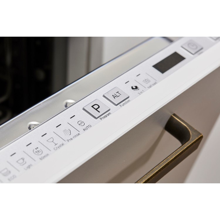 De Santii Integrated Slimline Dishwasher - Silver control panel 