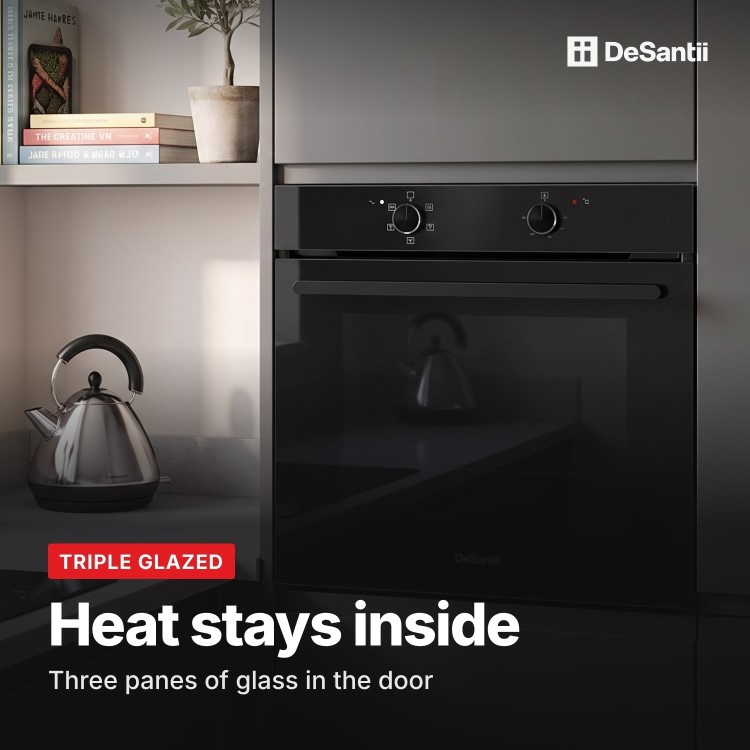 DeSantii Electric Fan Assisted Single Oven - Black