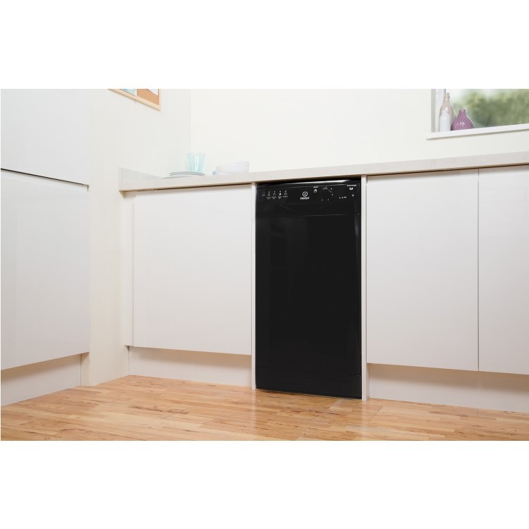 Indesit DSR15B1K 10 Place Slimline Freestanding Dishwasher - Black