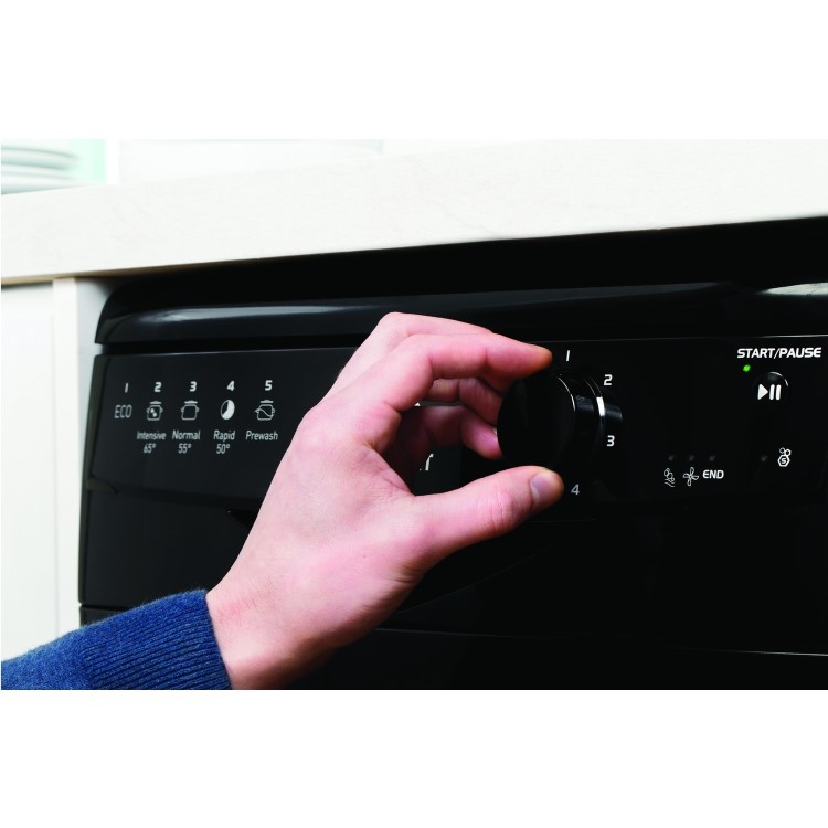 Indesit DSR15B1K 10 Place Slimline Freestanding Dishwasher - Black