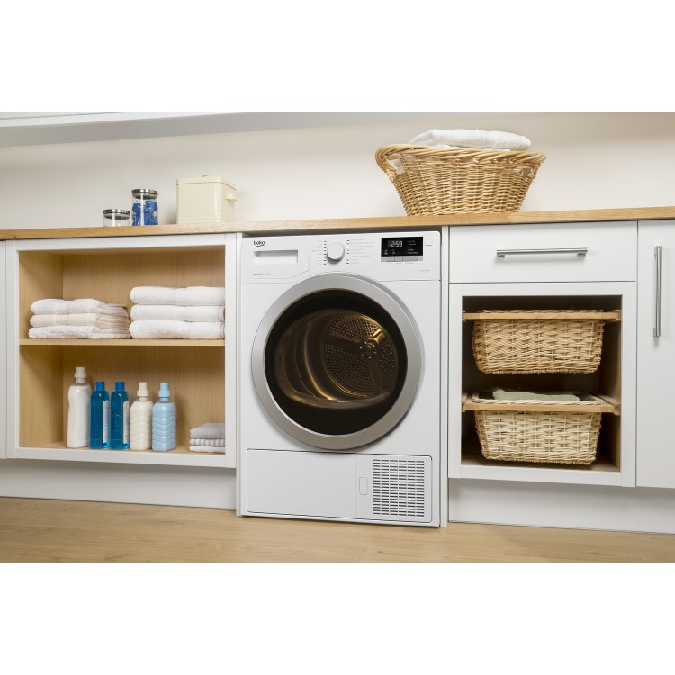 Beko DSX83410W Super Efficient 8kg Freestanding Heat Pump Tumble Dryer - White