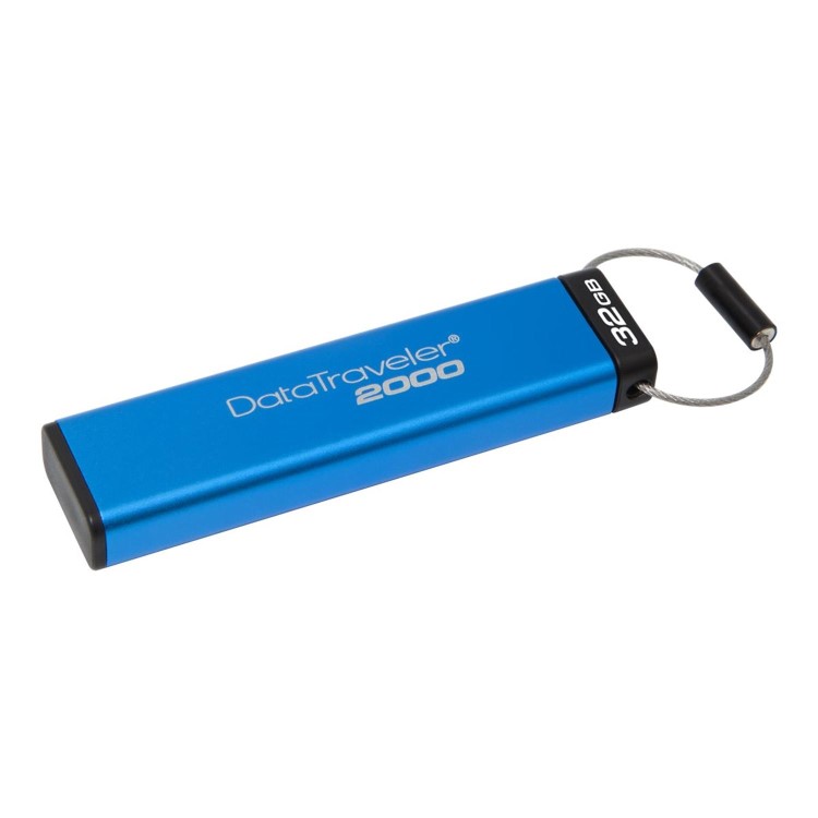 Kingston DataTraveler 2000 - USB flash drive - encrypted - 32 GB - USB 3.1