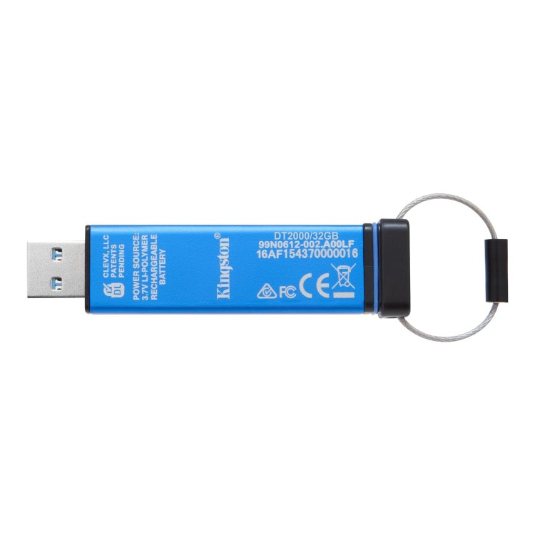 Kingston DataTraveler 2000 - USB flash drive - encrypted - 32 GB - USB 3.1