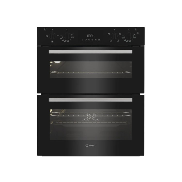 Indesit Electric Built Under Double Oven - Black