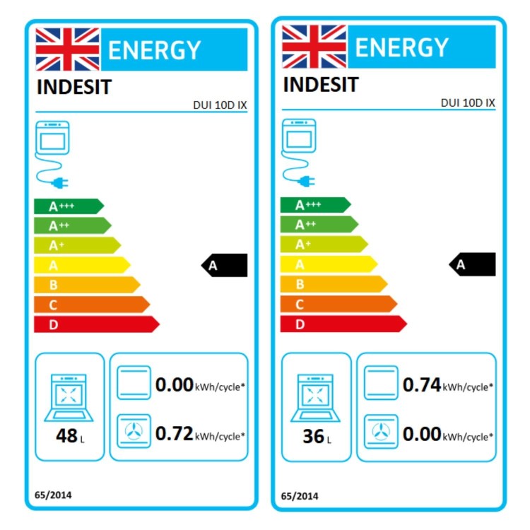 Indesit DUI10DIX Electric Built Under Double Oven - Stainless Steel 