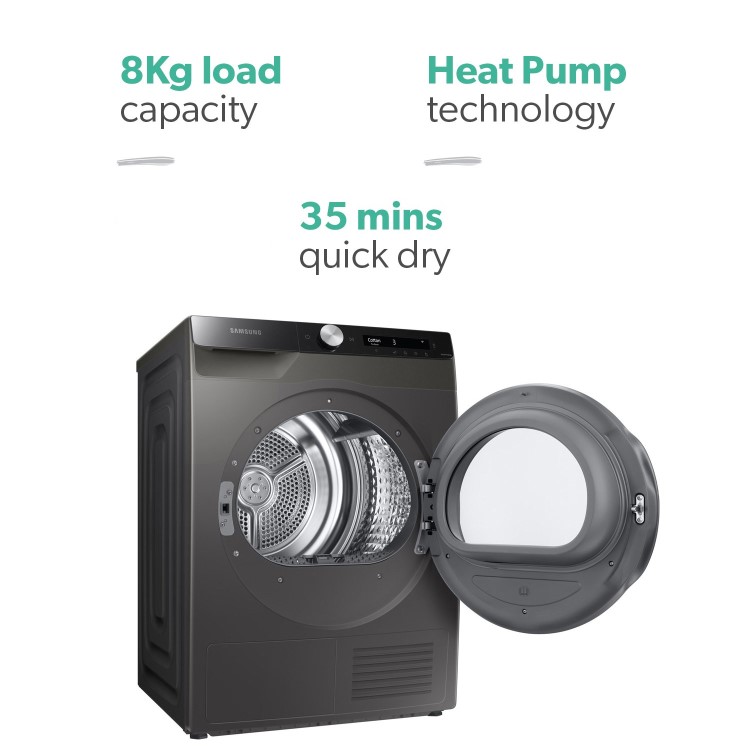 Samsung Series 5 plus 8kg Heat Pump Tumble Dryer - Graphite