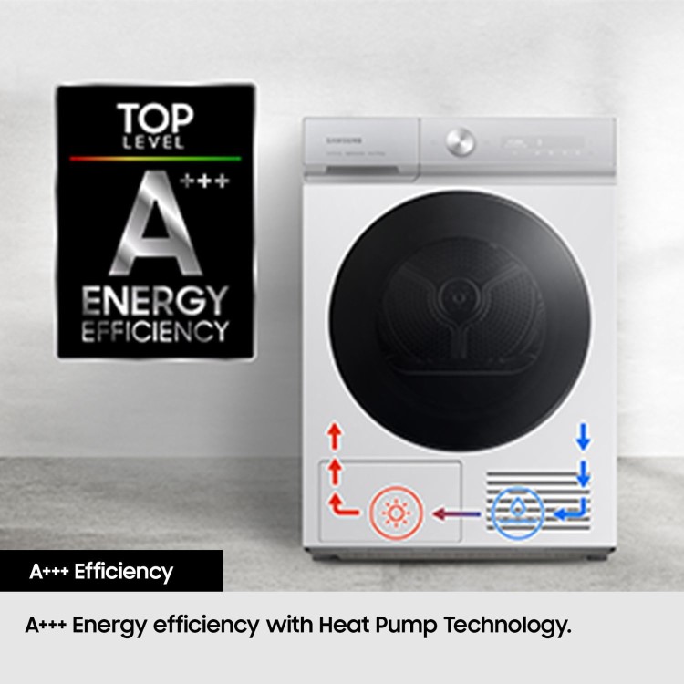 Refurbished Samsung Series 5 DV90BB5245ABS1 Freestanding Heat Pump 11KG Tumble Dryer Black