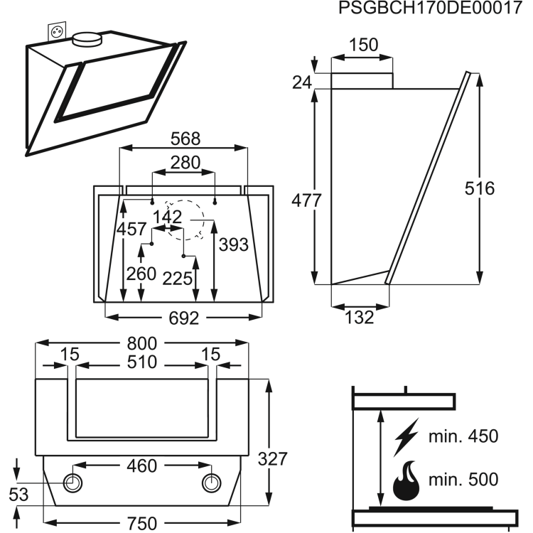 AEG DVB4850M 80cm Designer Screen Cooker Hood - Stainless Steel