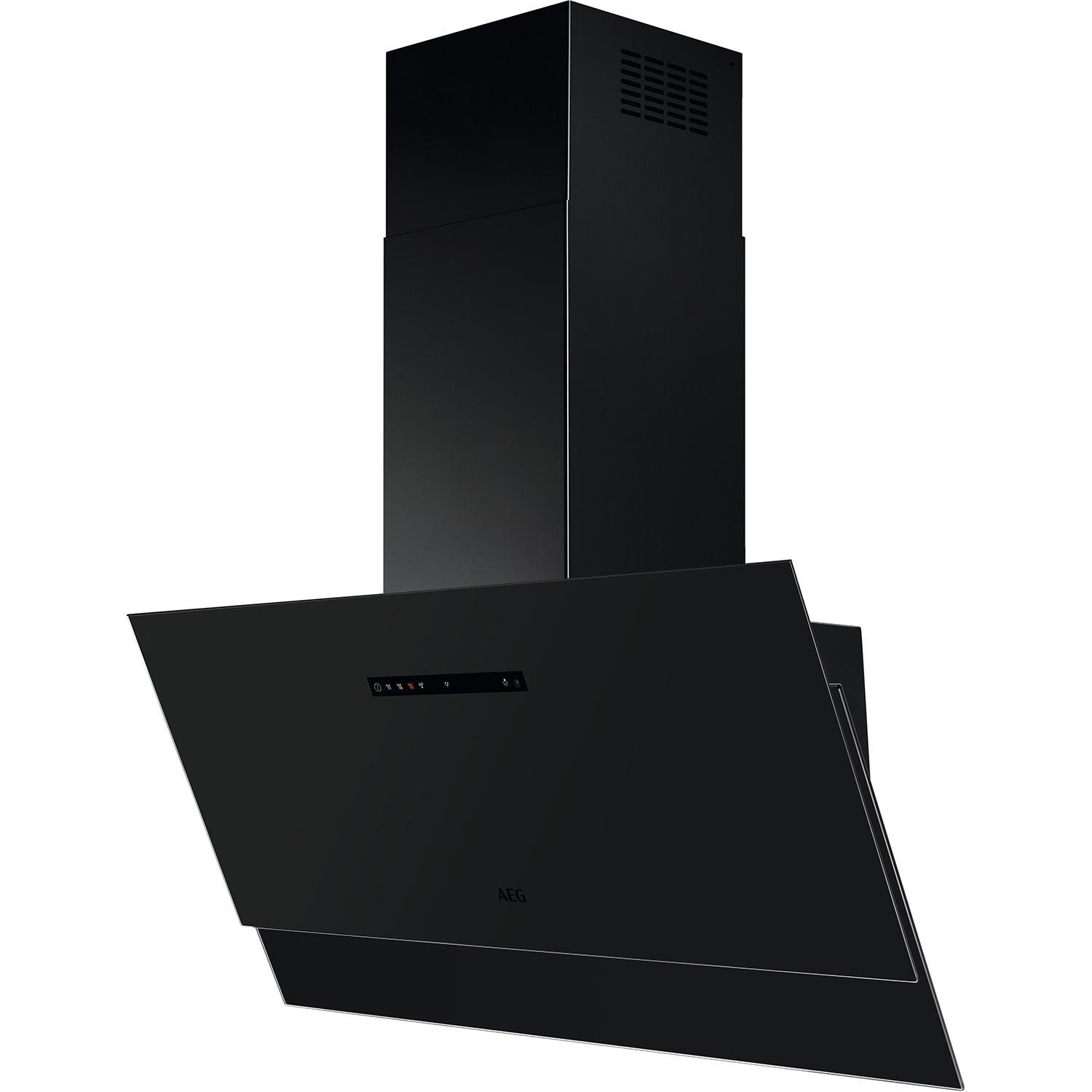AEG 9000 Series 90cm Angled Cooker Hood with Hob2Hood Matte Black