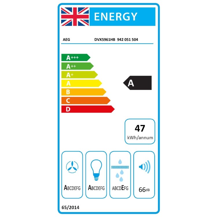 AEG 6000 Series 90cm Angled Cooker Hood with Hob2Hood - Black