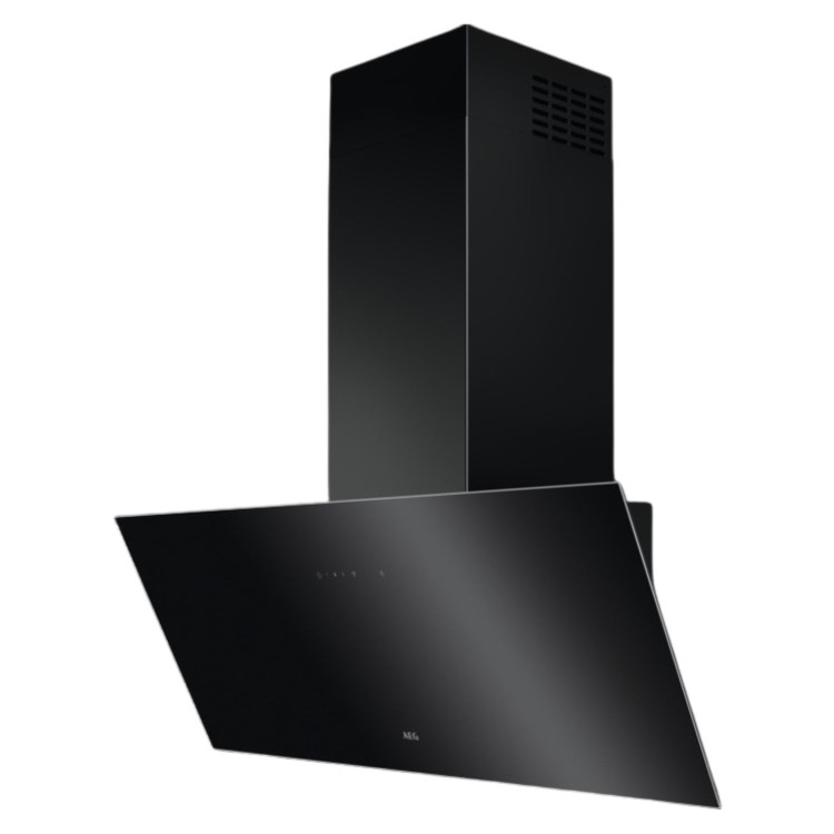 AEG 6000 Series 90cm Angled Cooker Hood with Hob2Hood - Black