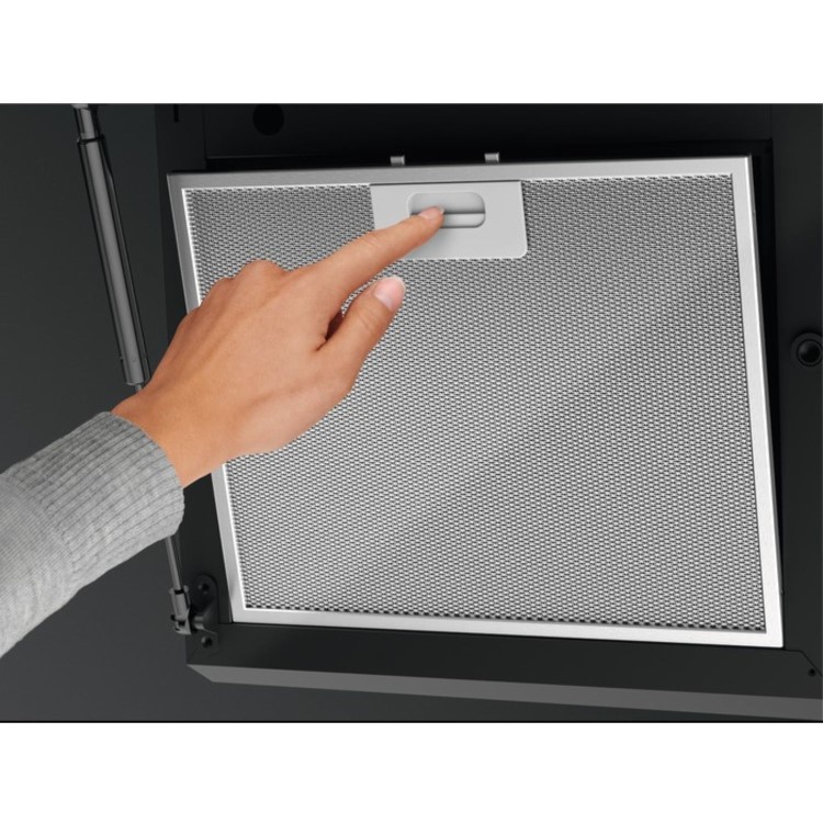 AEG 6000 Series 90cm Angled Cooker Hood with Hob2Hood - Black