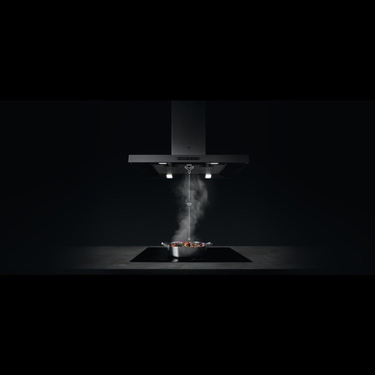 AEG 6000 Series 90cm Angled Cooker Hood with Hob2Hood - Black