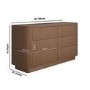 Walnut Ribbed 6 Drawer Wide Chest of Drawers - Fully Assembled - Drew