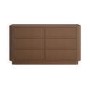 Walnut Ribbed 6 Drawer Wide Chest of Drawers - Fully Assembled - Drew