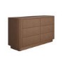Walnut Ribbed 6 Drawer Wide Chest of Drawers - Fully Assembled - Drew