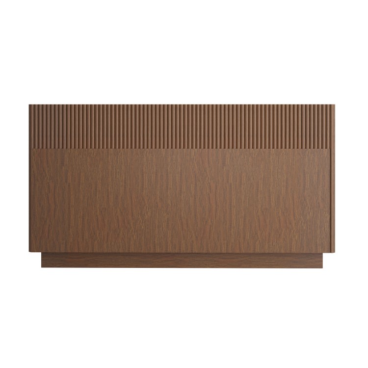 Walnut Ribbed 6 Drawer Wide Chest of Drawers - Fully Assembled - Drew