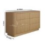 Natural Oak Ribbed 6 Drawer Large Chest of Drawers - Fully Assembled - Drew