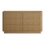 Natural Oak Ribbed 6 Drawer Large Chest of Drawers - Fully Assembled - Drew