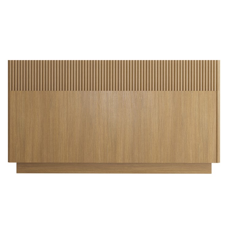 Natural Oak Ribbed 6 Drawer Large Chest of Drawers - Fully Assembled - Drew
