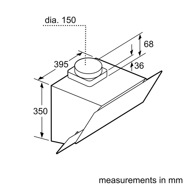 Refurbished Bosch Serie 2 DWK065G60B 60cm Chimney Cooker Hood